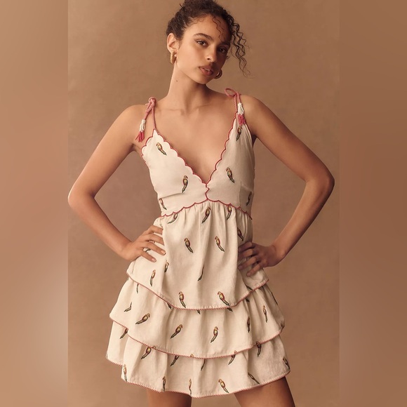 FARM Rio Dresses & Skirts - NWT Size S - Farm Rio Sleeveless Linen Tiered Mini Dress